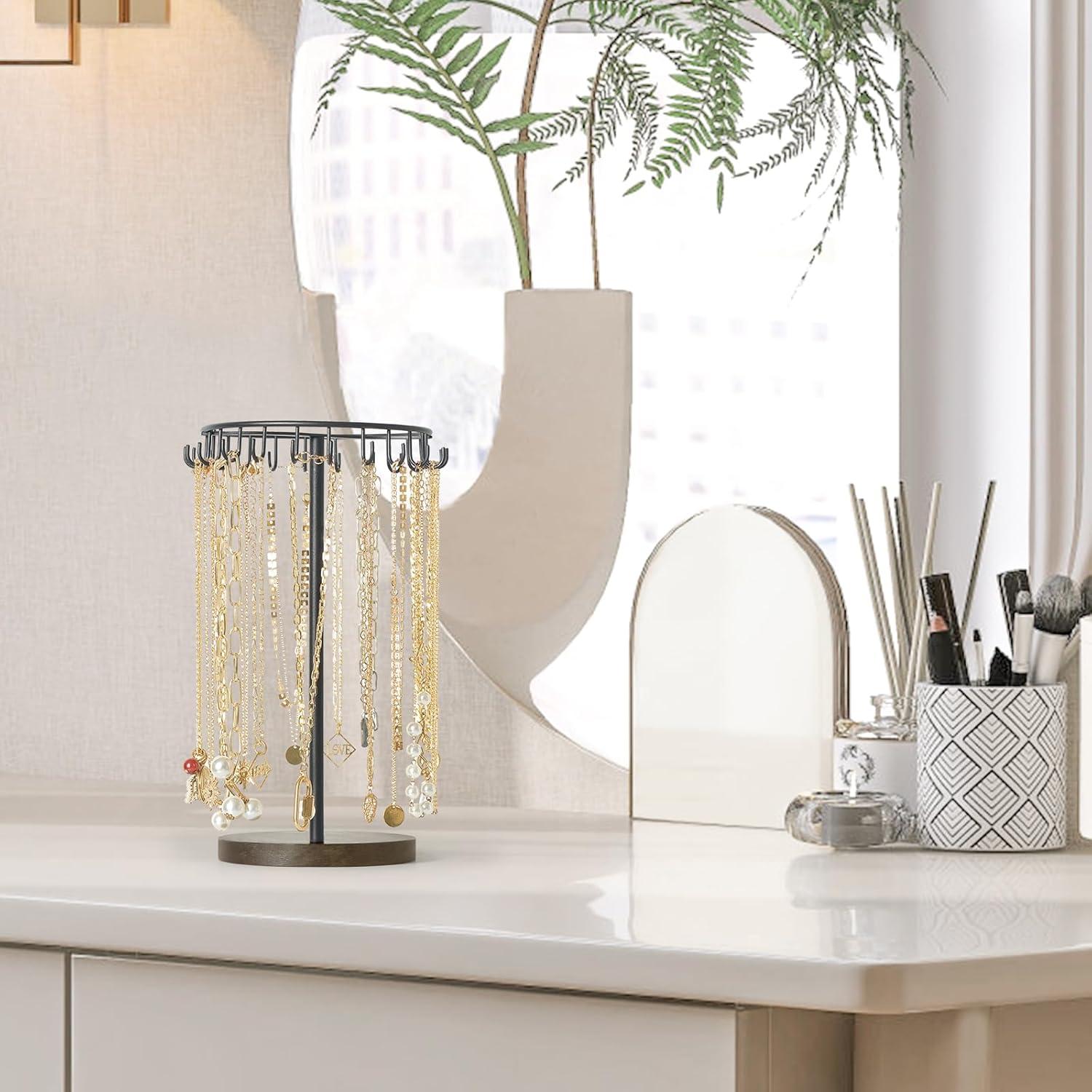 Soporte para Collares Mkono de Metal con 22 Ganchos Negro