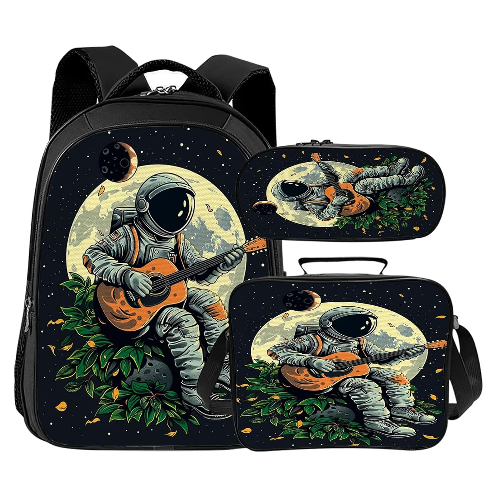 Mochila Escolar Espacial Baegopa con Almuerzo y Estuche 3pcs