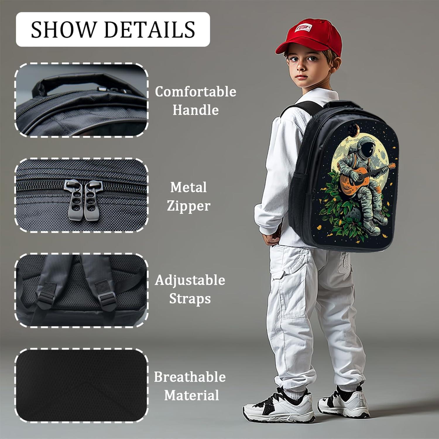 Mochila Escolar Espacial Baegopa con Almuerzo y Estuche 3pcs