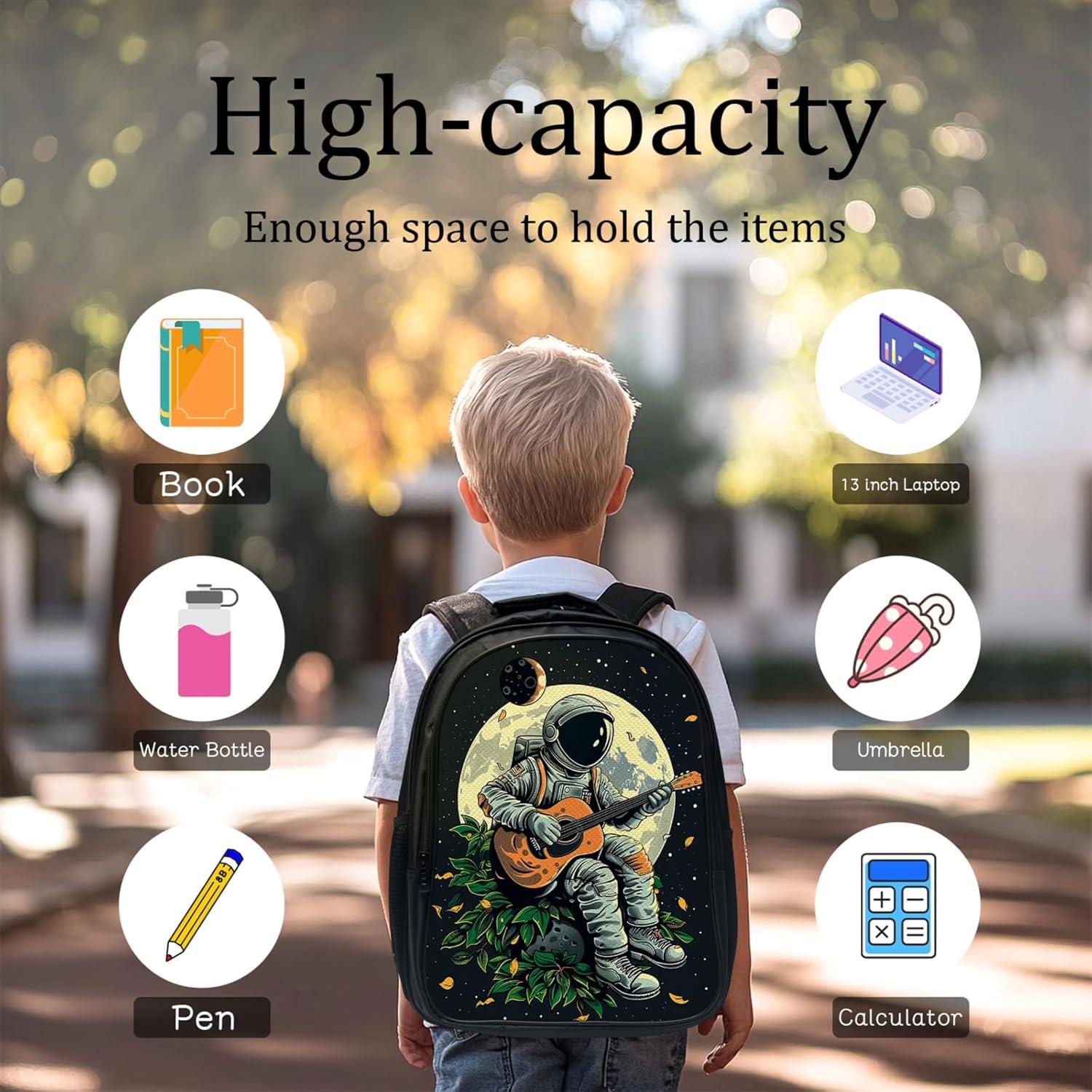 Mochila Escolar Espacial Baegopa con Almuerzo y Estuche 3pcs