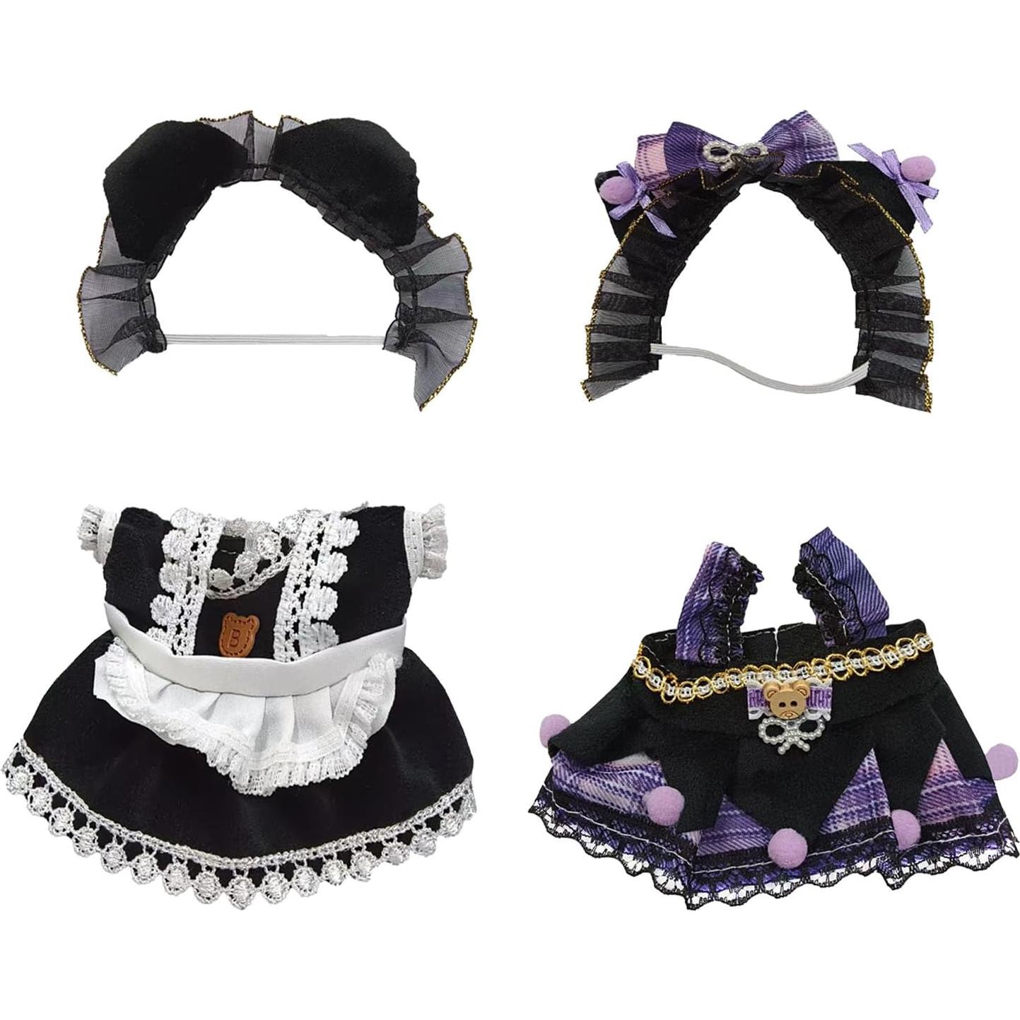 Ropa de muñeca 17cm FEAYEA 2PCS falda negra y morada