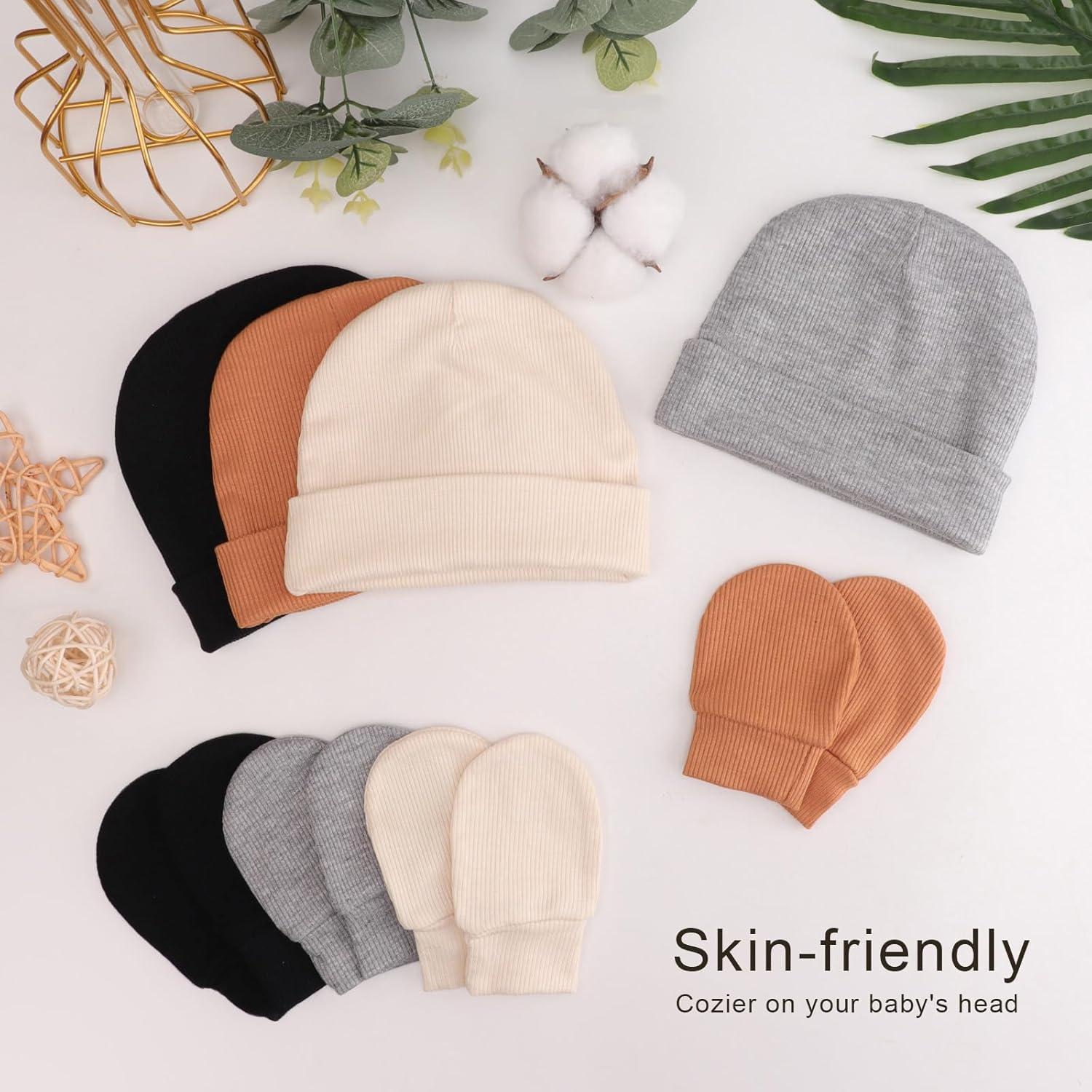 Conjunto de Gorro y Manoplas AQOKKA Bebés 0-3 Meses Unisex