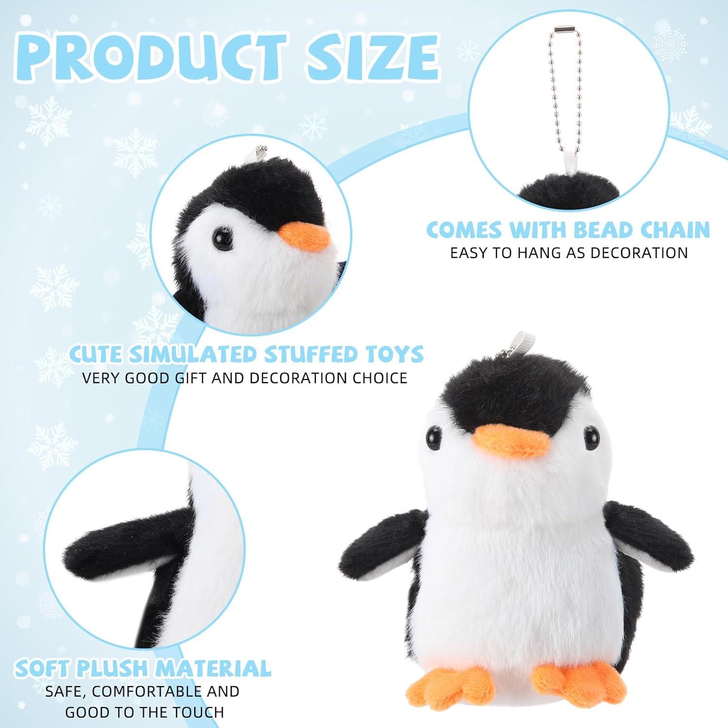 30 Mini Pingüinos de Peluche Motionchic 13 cm Negros