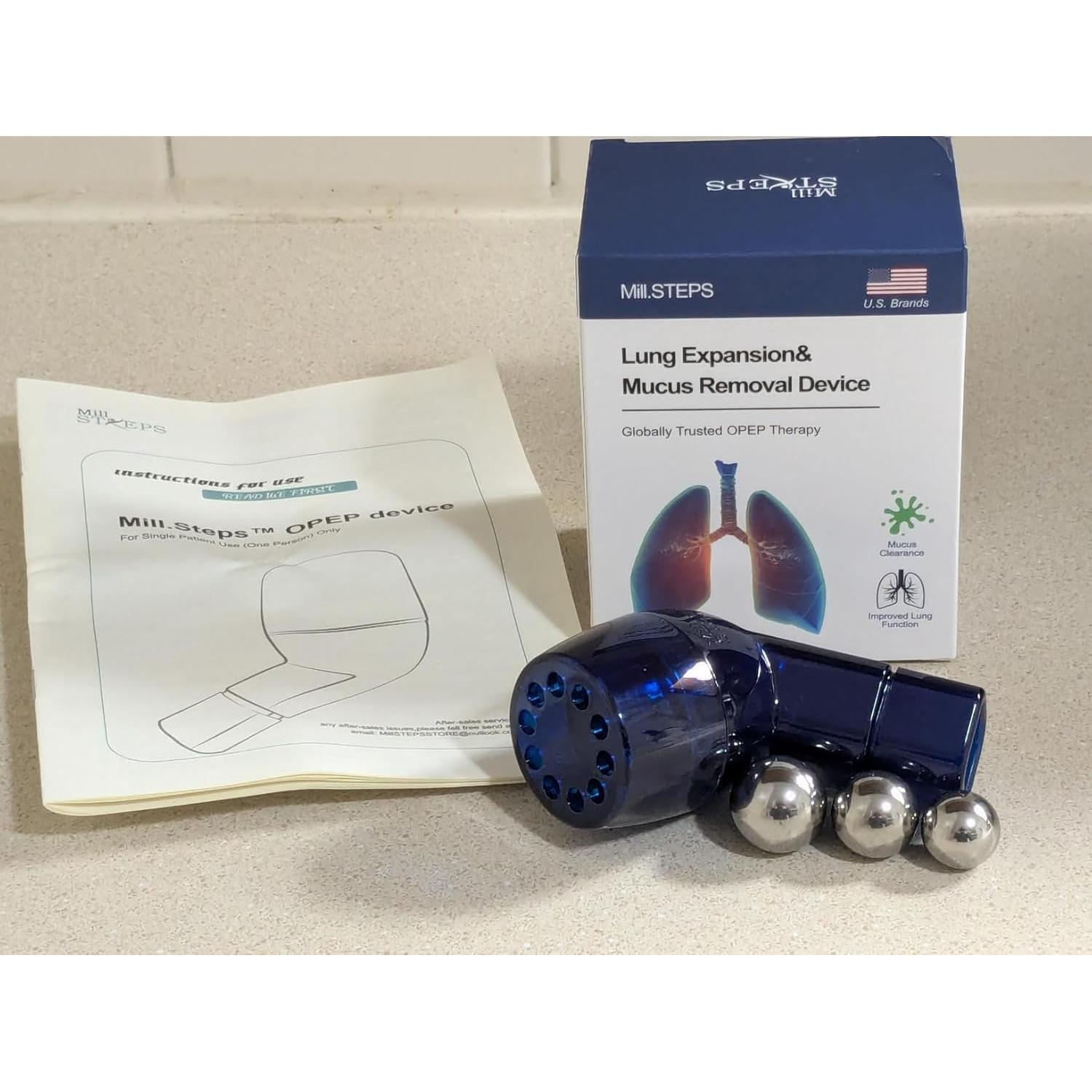 Dispositivo de Ejercicio Respiratorio MILLSTEPS OPEP - Alivio Mucosidad