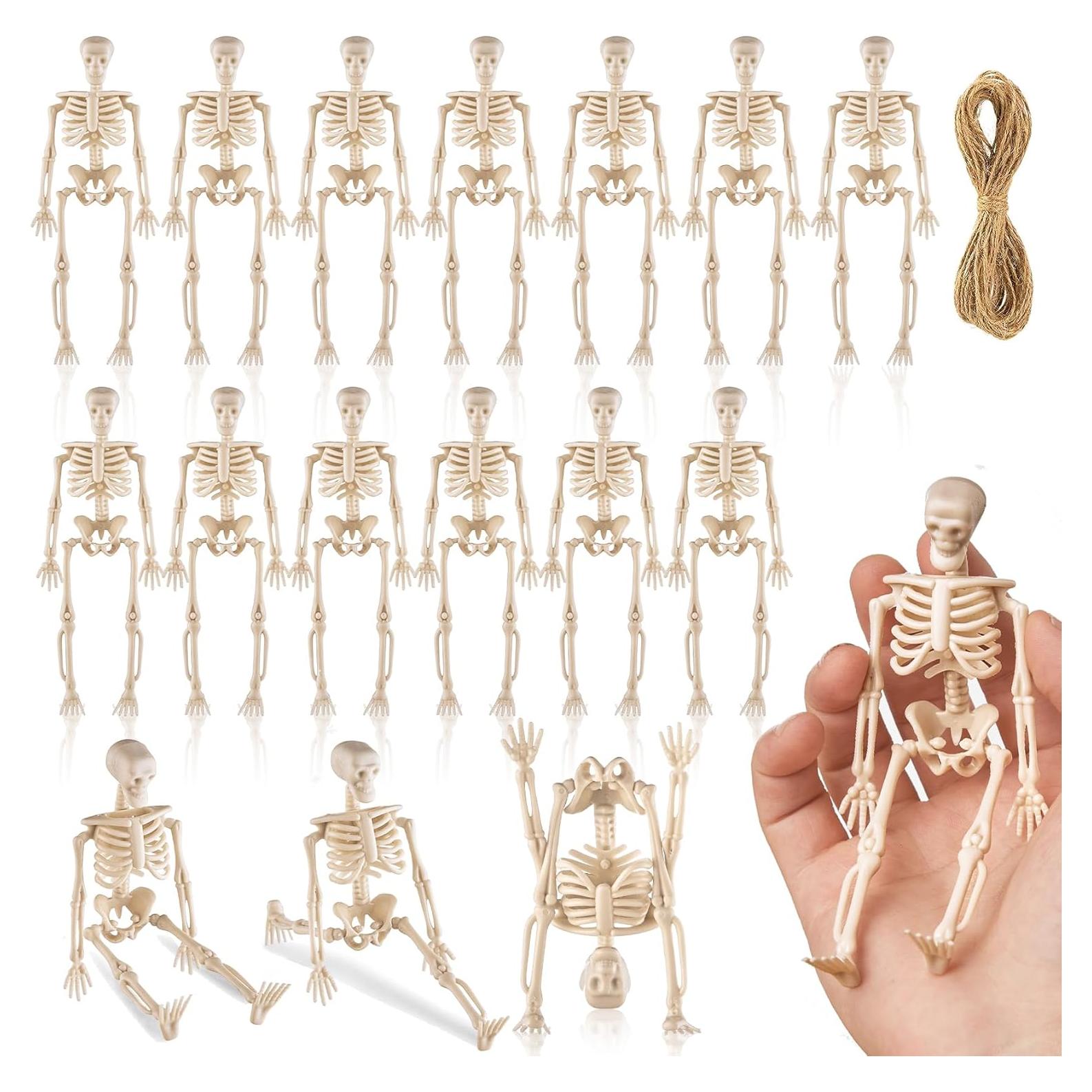 16 Figuritas de Esqueleto Mini Halloween MUXIUNT 15 cm