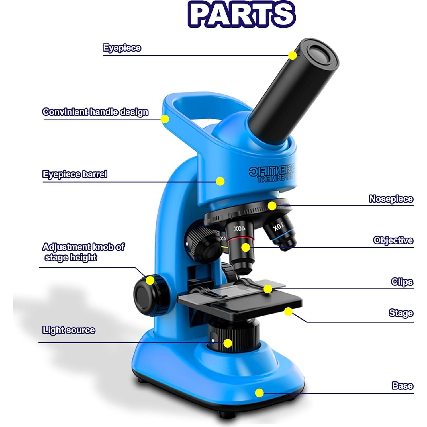Microscopio para Niños DOUBLE CC 40-1600x con Accesorios
