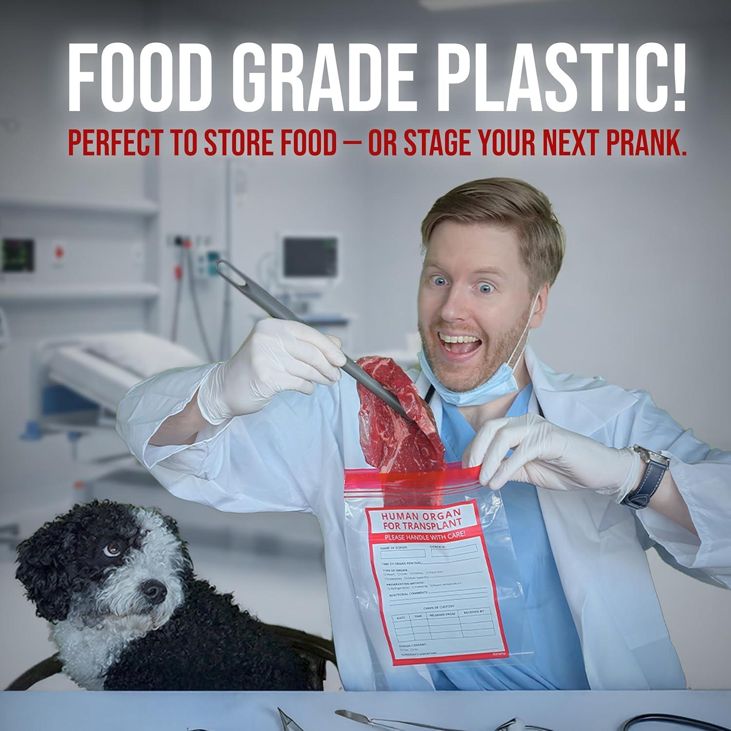 25 Bolsas Divertidas de Órganos Humanos Konama 23x18 cm