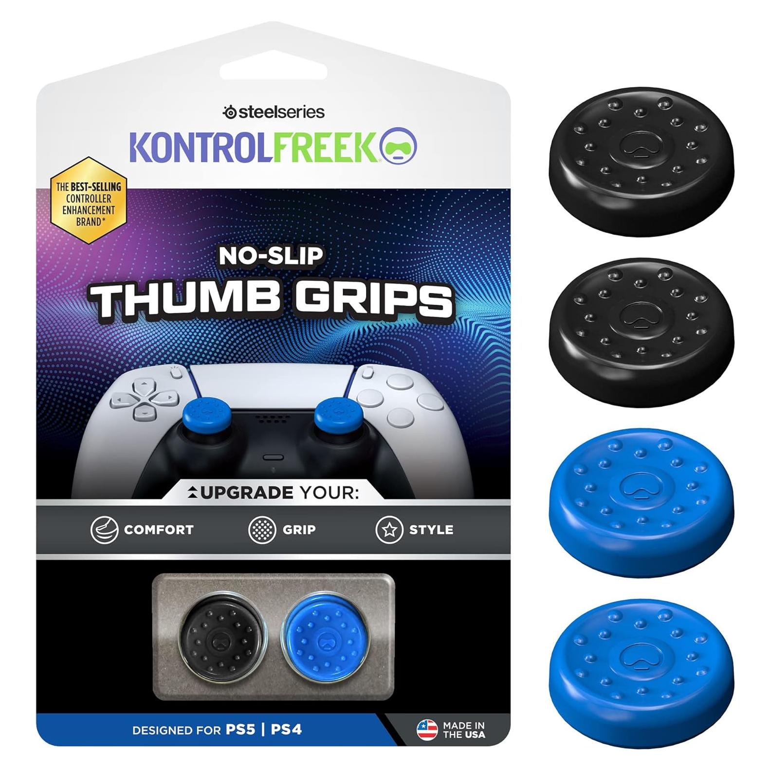 Agarres para Pulgar KontrolFreek PS5/PS4 - 4 Piezas Azul y Negro