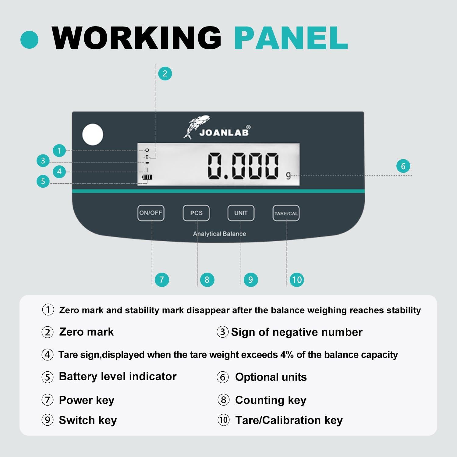 Balanza Analítica JOANLAB 500g x 0.001g Doble Pantalla