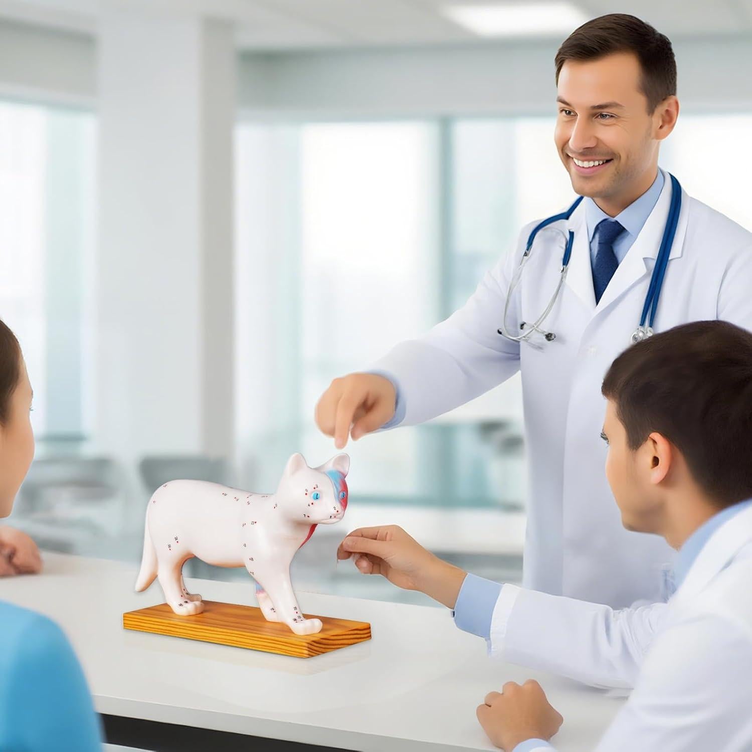 Modelo de Anatomía de Gato Simedutech con Acupuntura 25x15cm