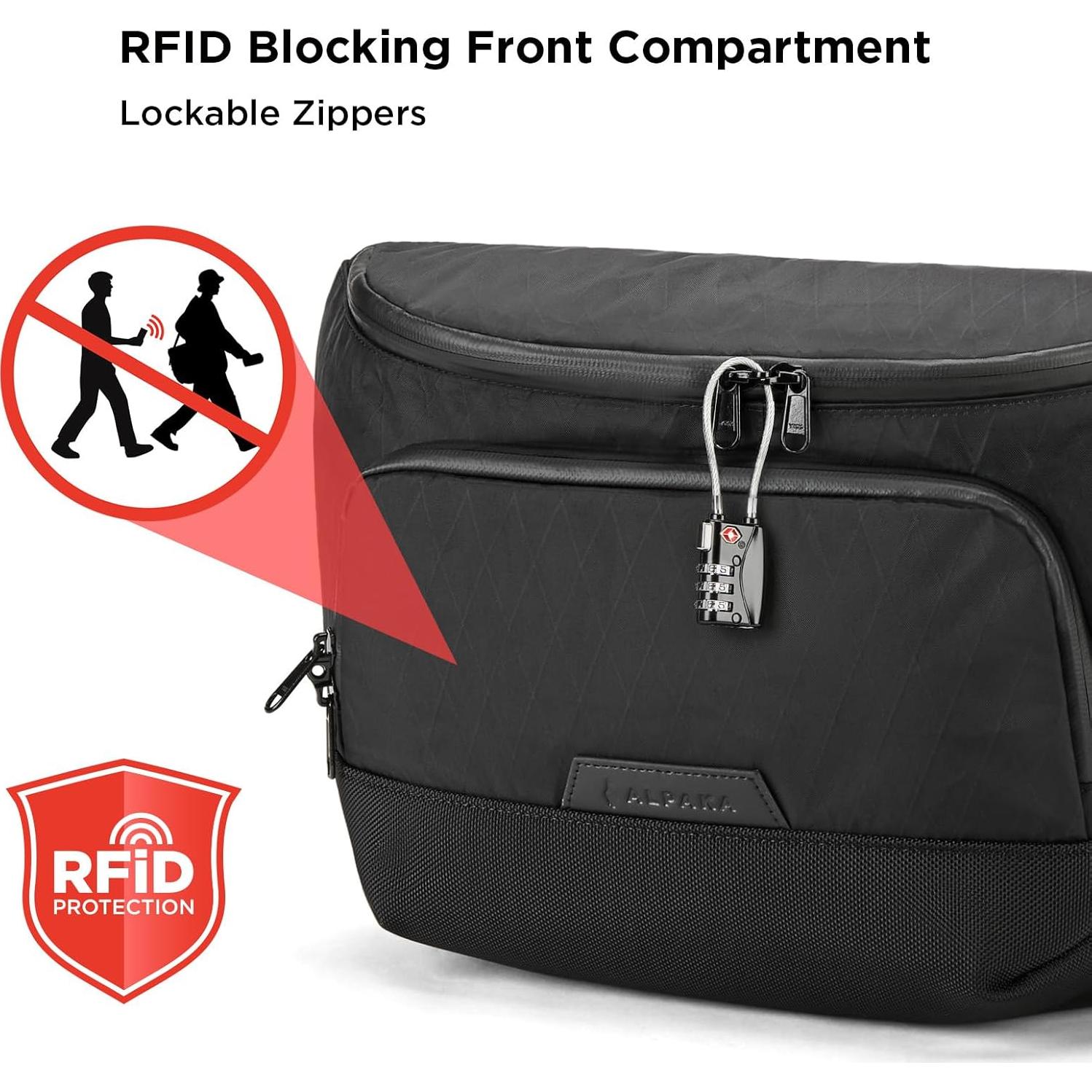 Bolsa de Mensajero Sling ALPAKA Bravo Max 8L Negro con RFID