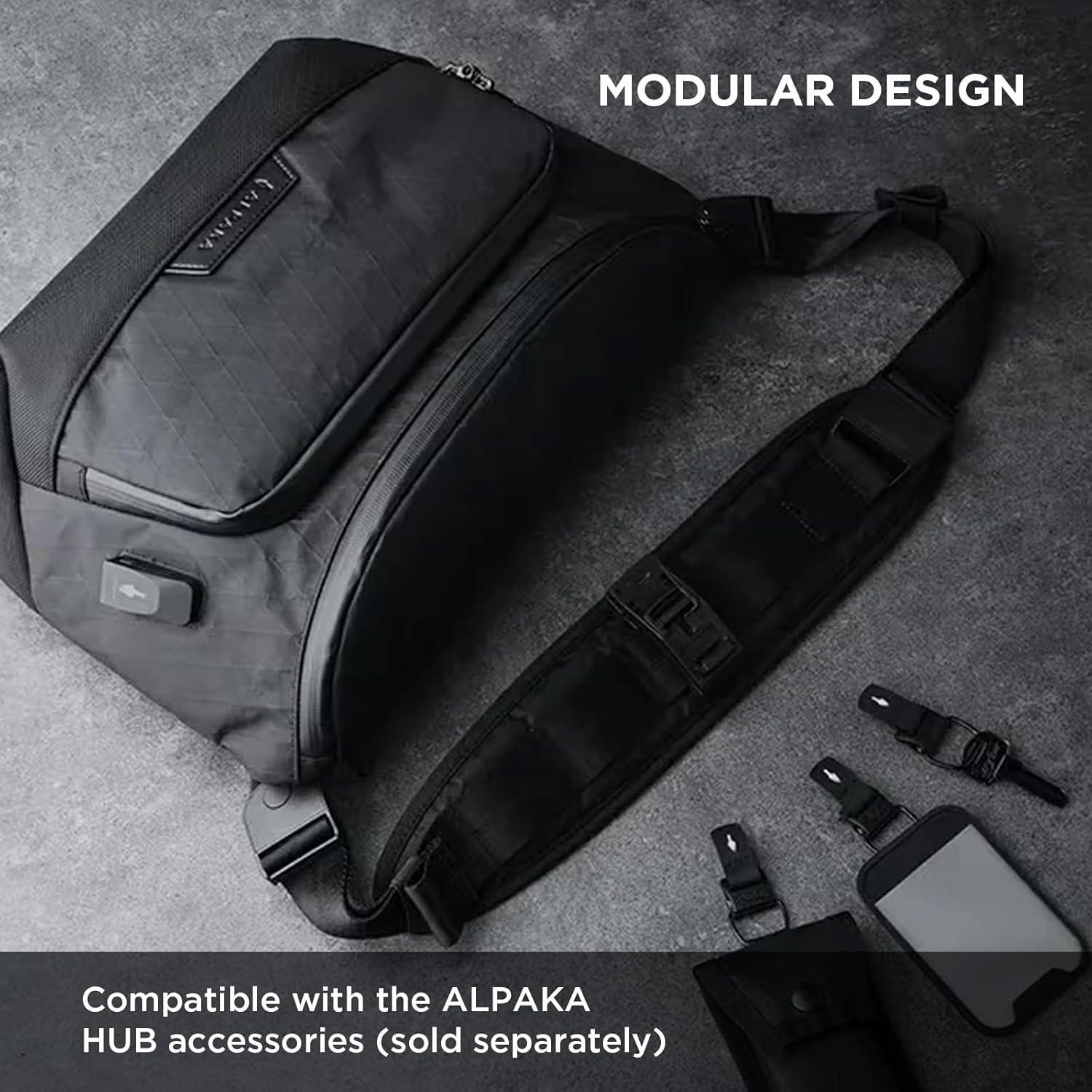 Bolsa de Mensajero Sling ALPAKA Bravo Max 8L Negro con RFID