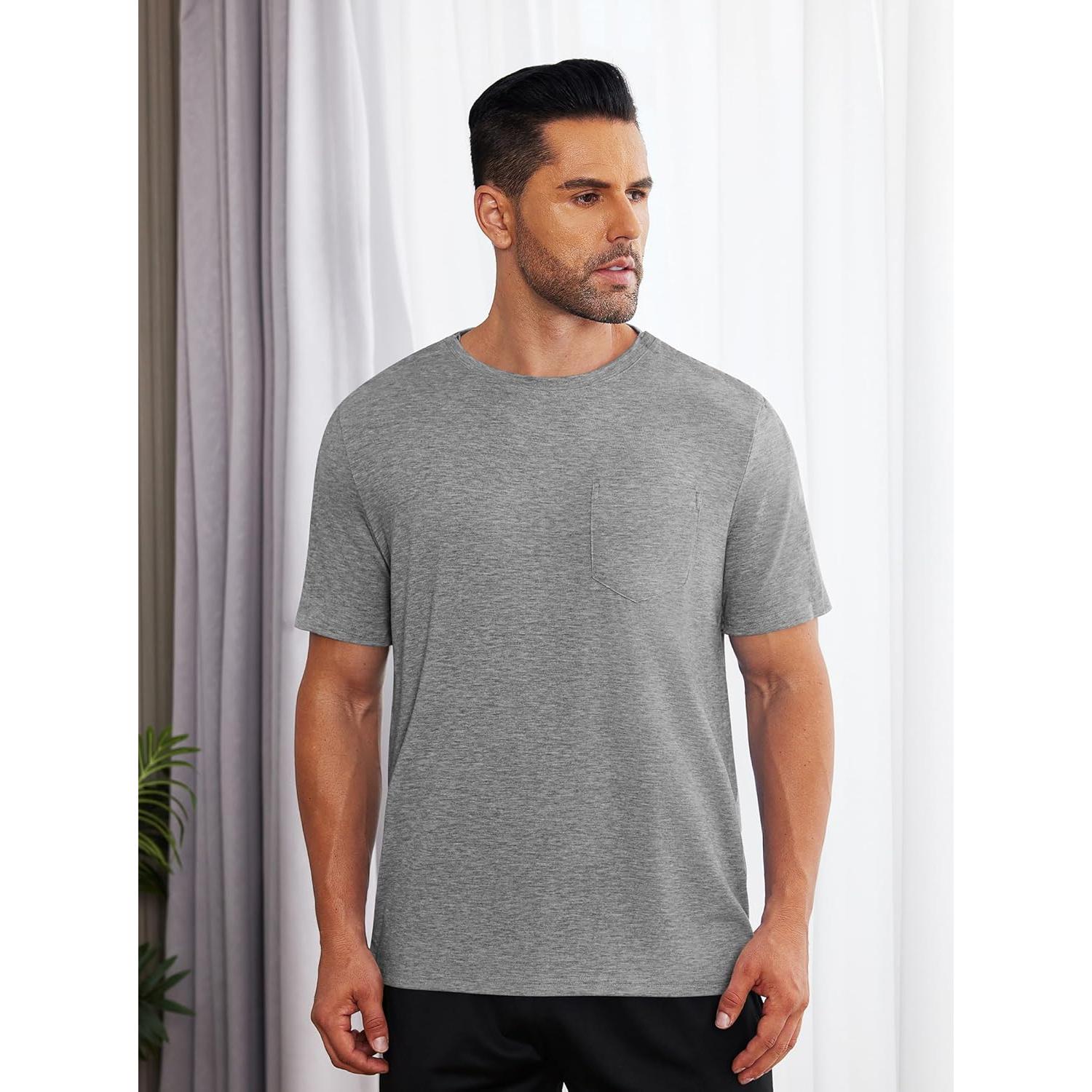 Camisa post cirugía de hombro Deyeek para hombres - Manga corta, botones a presión, hipoalergénica