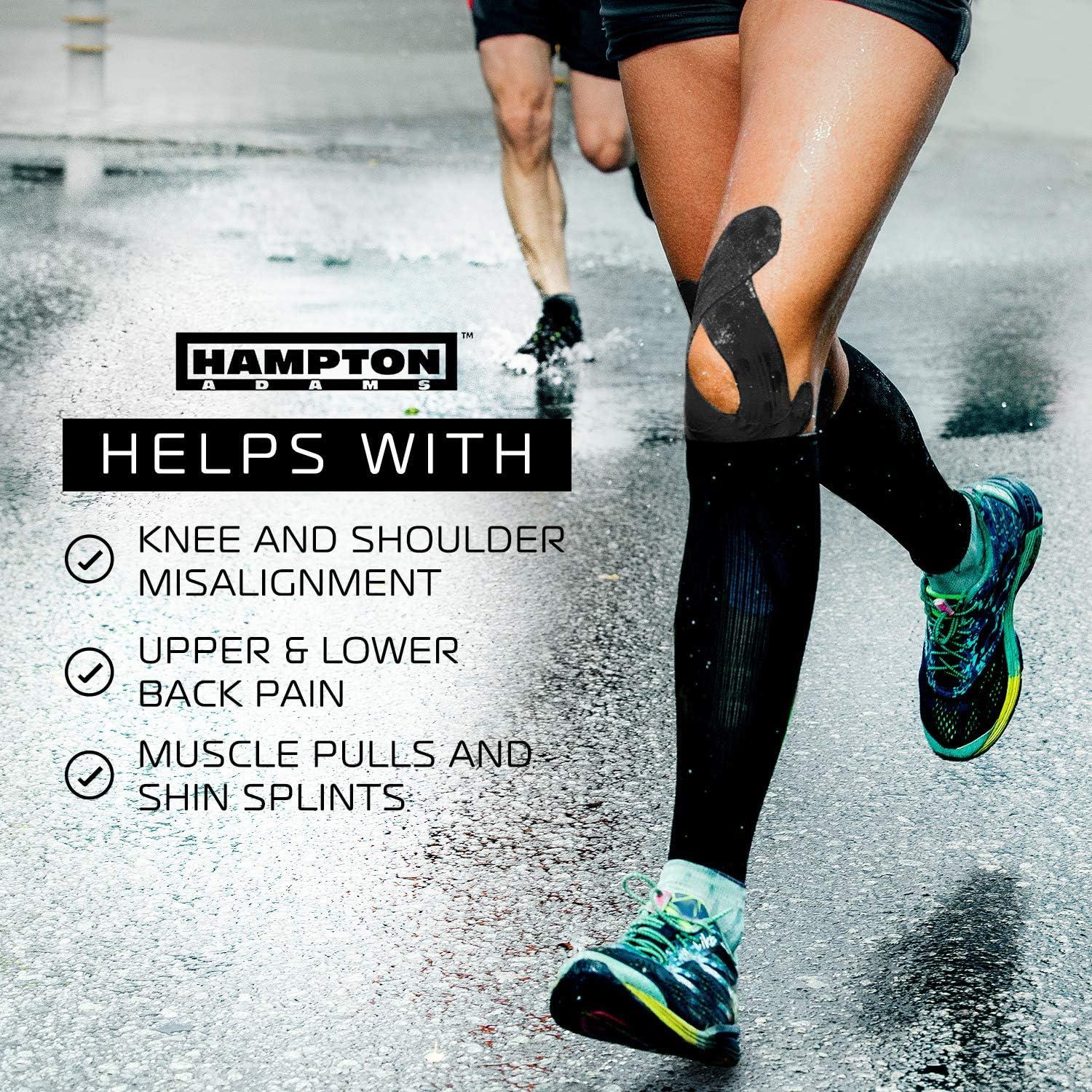 Cinta de Kinesiología Hampton Adams 135 pies Negra Hipoalergénica