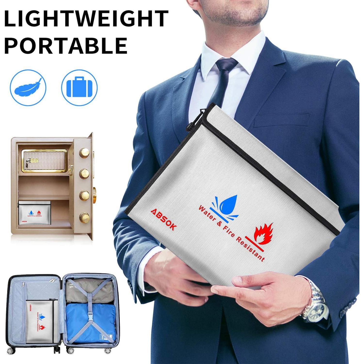 Bolsa a Prueba de Fuego ABSOK 15x11 cm y 9x7 cm Resistente