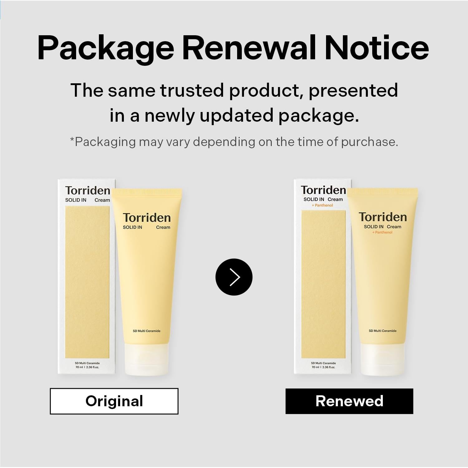 Crema Hidratante de Ceramida Torriden SOLID IN 70ml