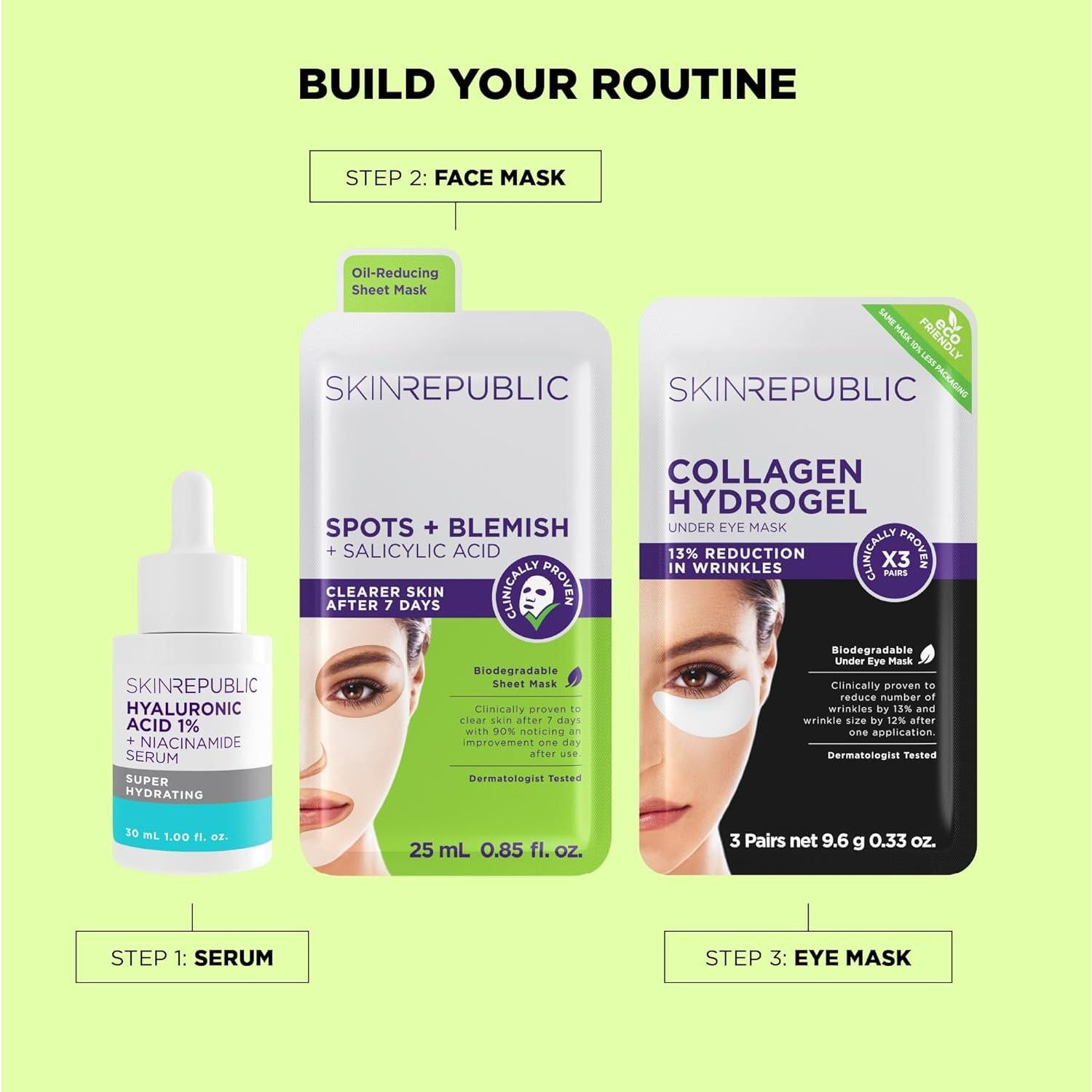 Máscara de hoja Skin Republic Spots + Blemish 3 unidades