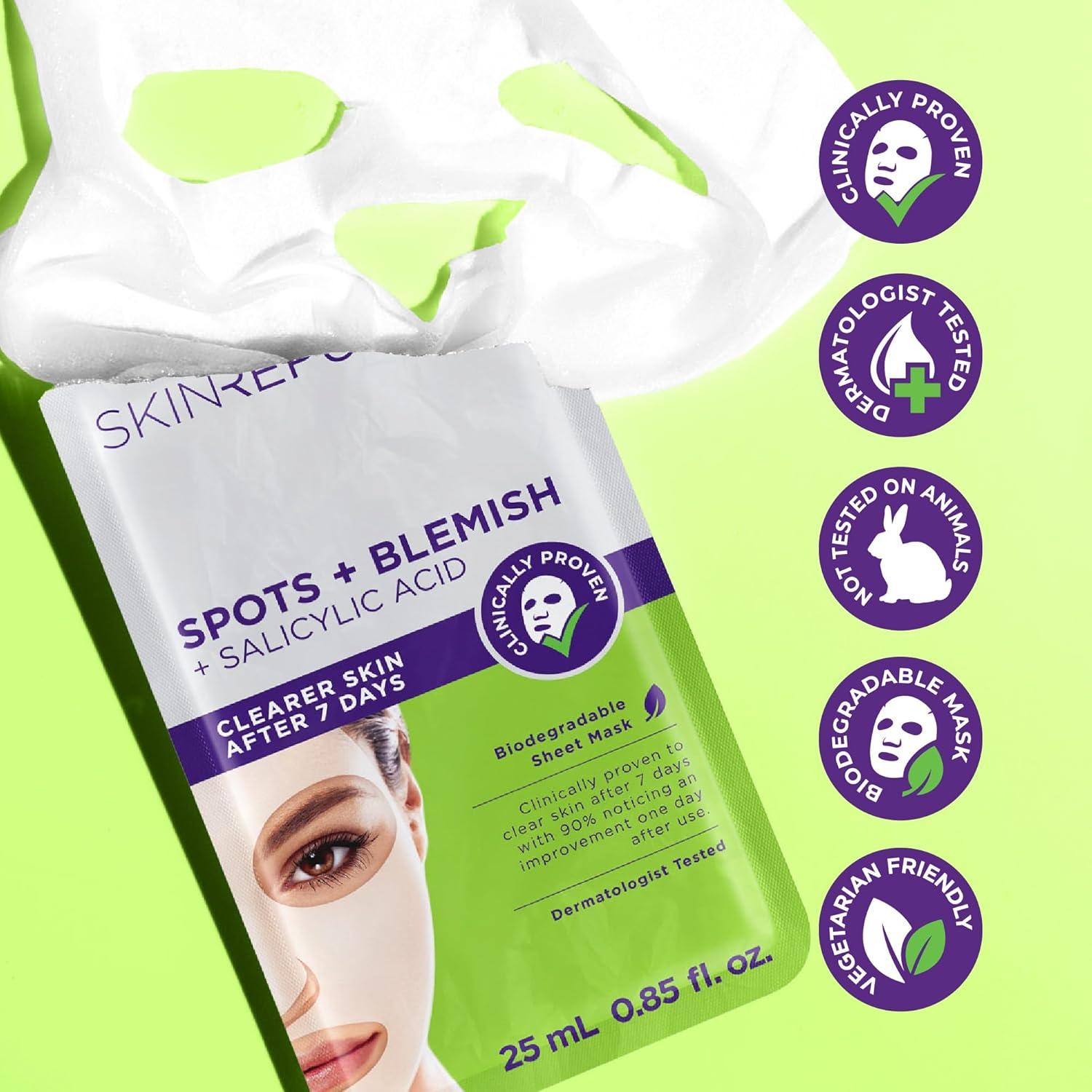 Máscara de hoja Skin Republic Spots + Blemish 3 unidades