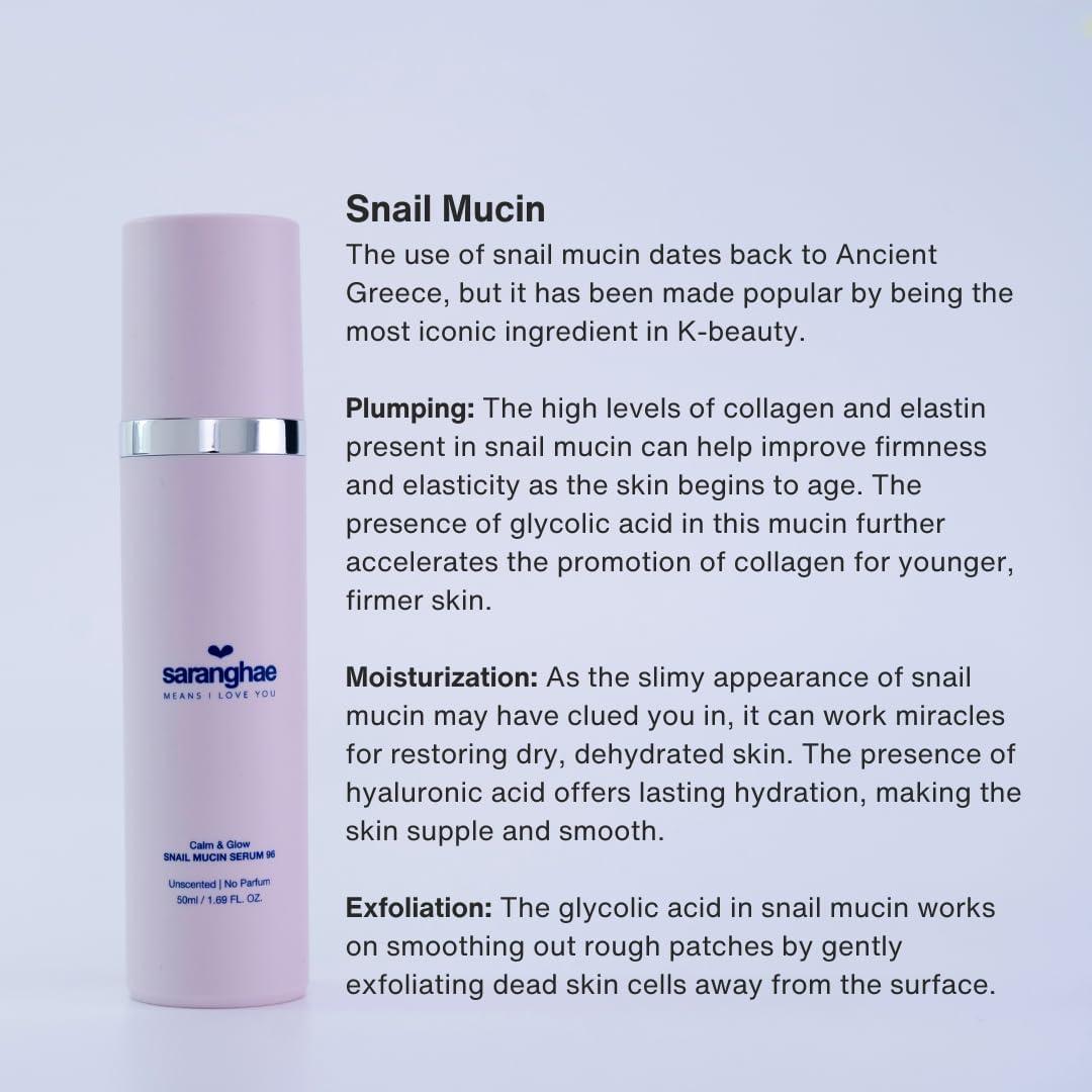 Suero Facial Hidratante Love Saranghae 96% Mucina Caracol 140g