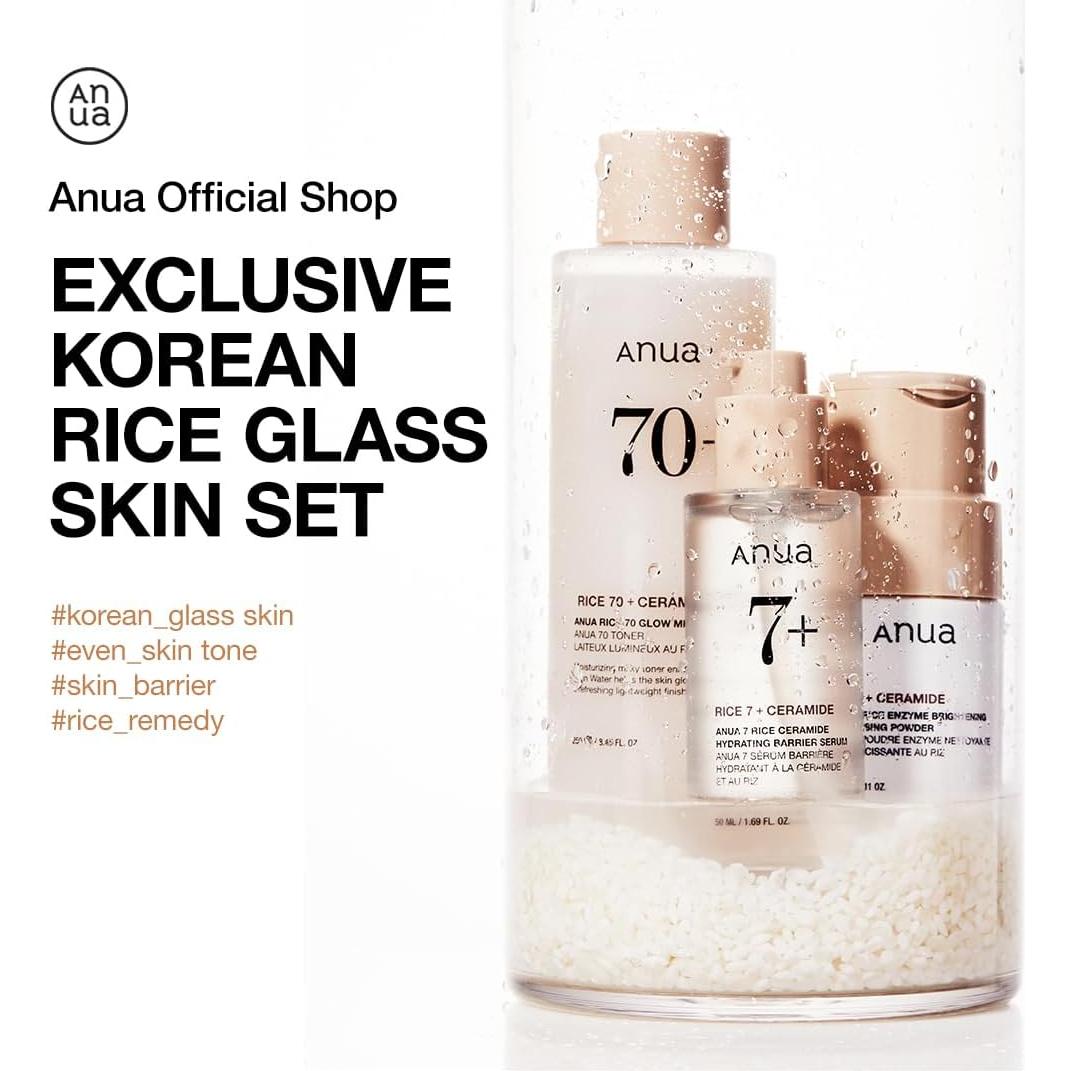 Conjunto de Cuidado Facial Anua: Polvo Limpiador y Tónico Hidratante