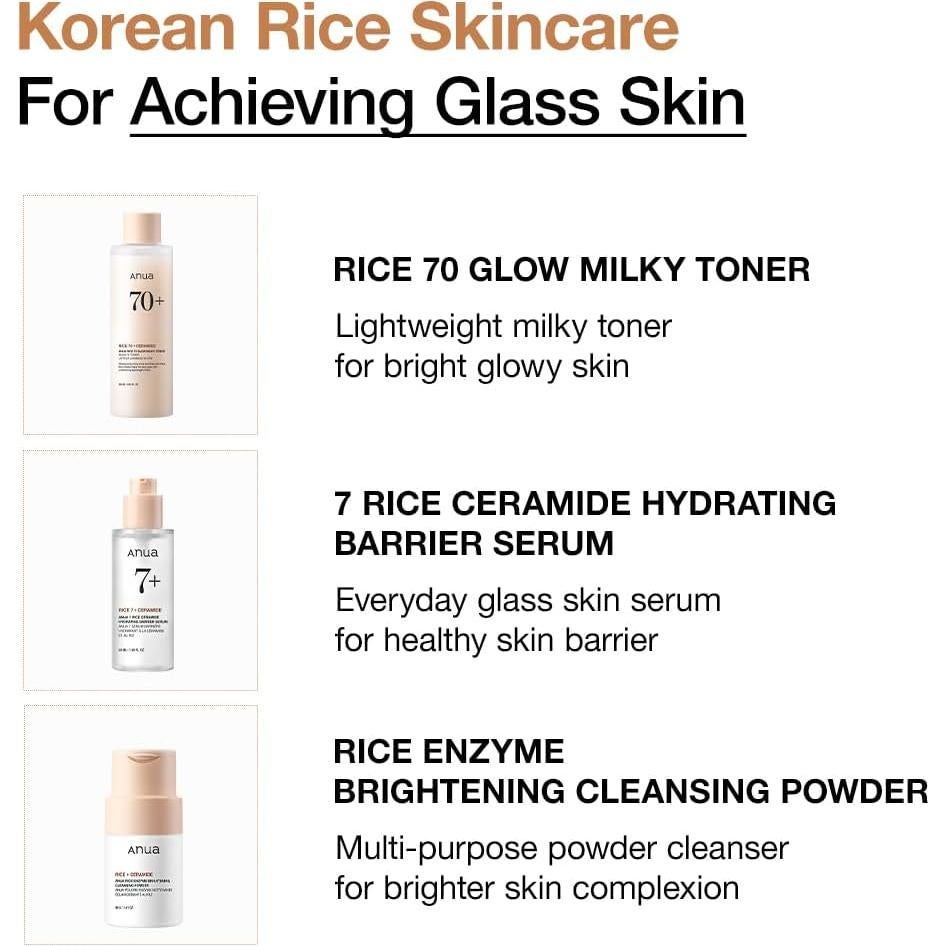 Conjunto de Cuidado Facial Anua: Polvo Limpiador y Tónico Hidratante