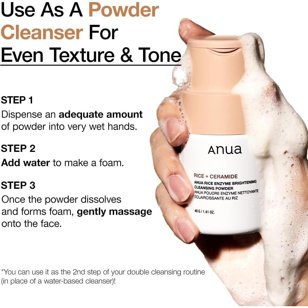 Conjunto de Cuidado Facial Anua: Polvo Limpiador y Tónico Hidratante