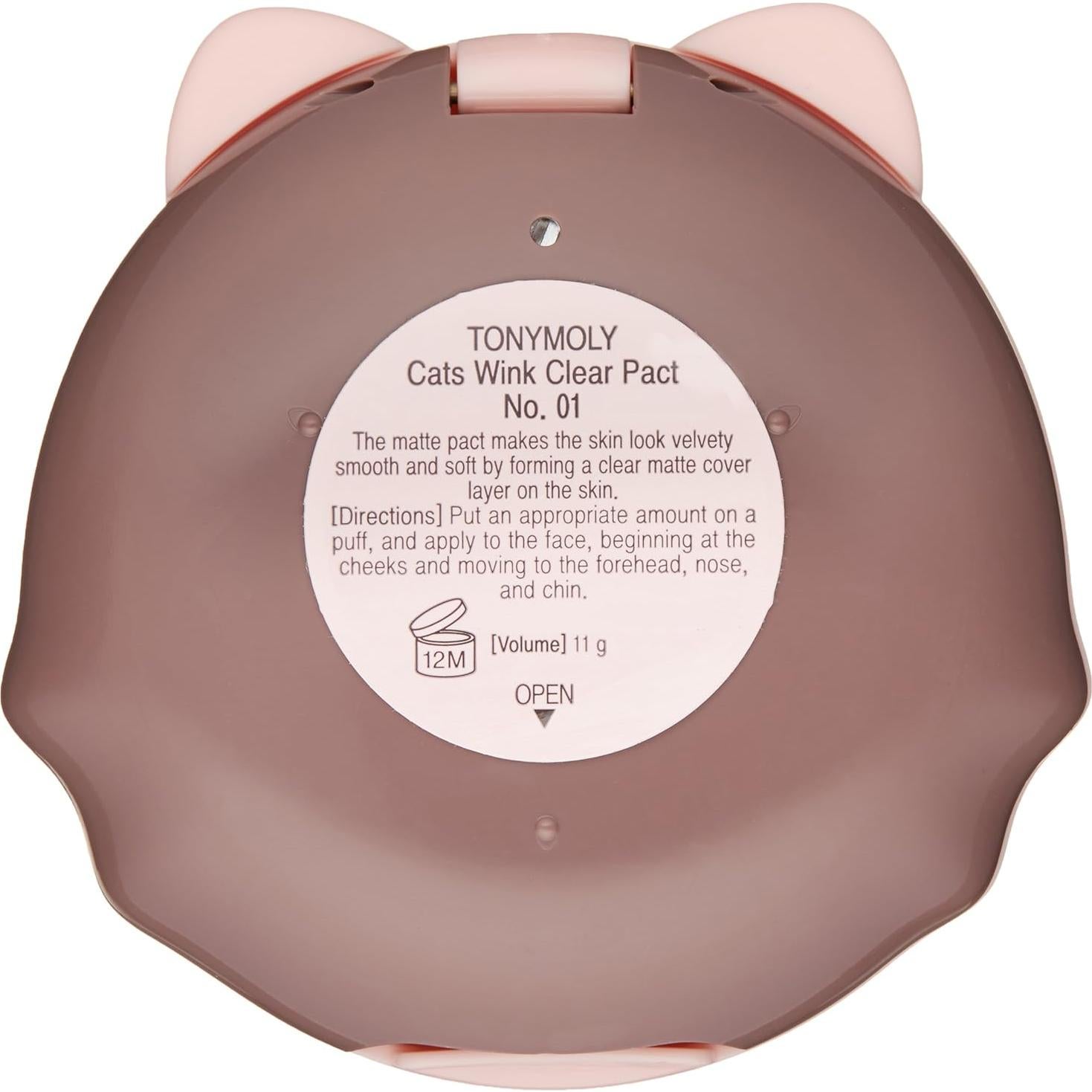 Polvo Compacto TONYMOLY Cats Wink 01 Piel Clara 11g