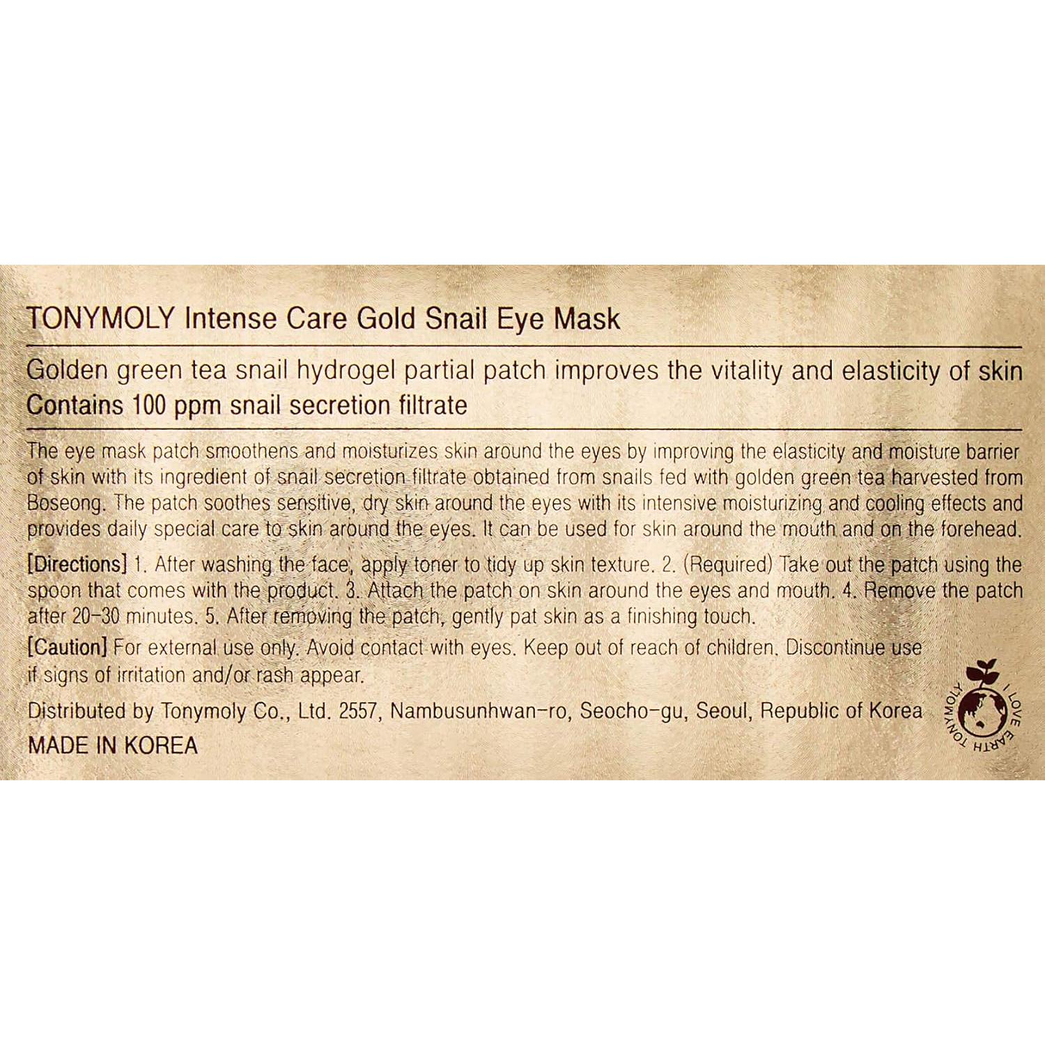 Máscara de Ojos TONYMOLY con Oro y Caracol 85 g