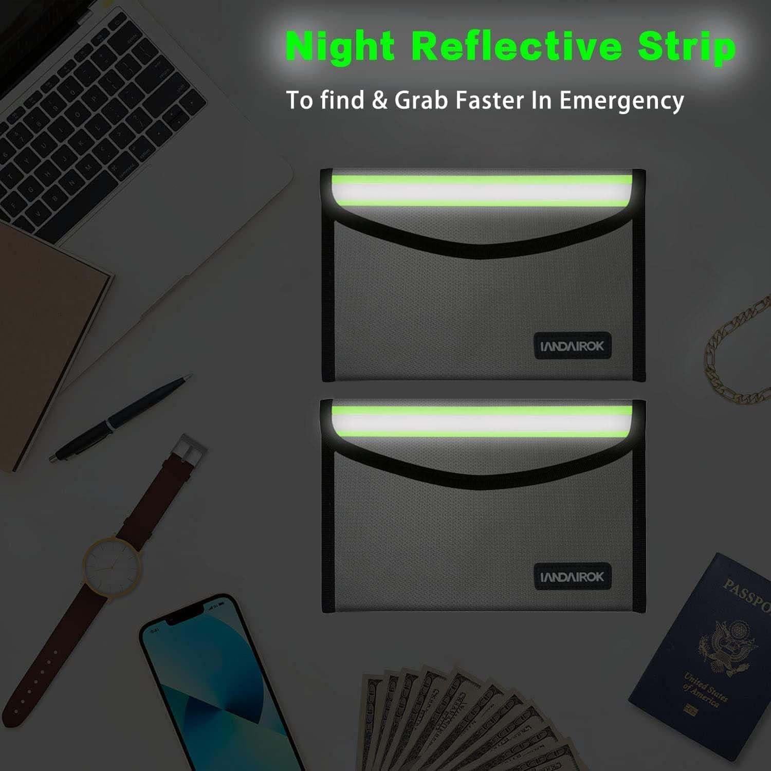 Bolsa a Prueba de Fuego IANDAIROK 13x20cm Plata 2 Piezas