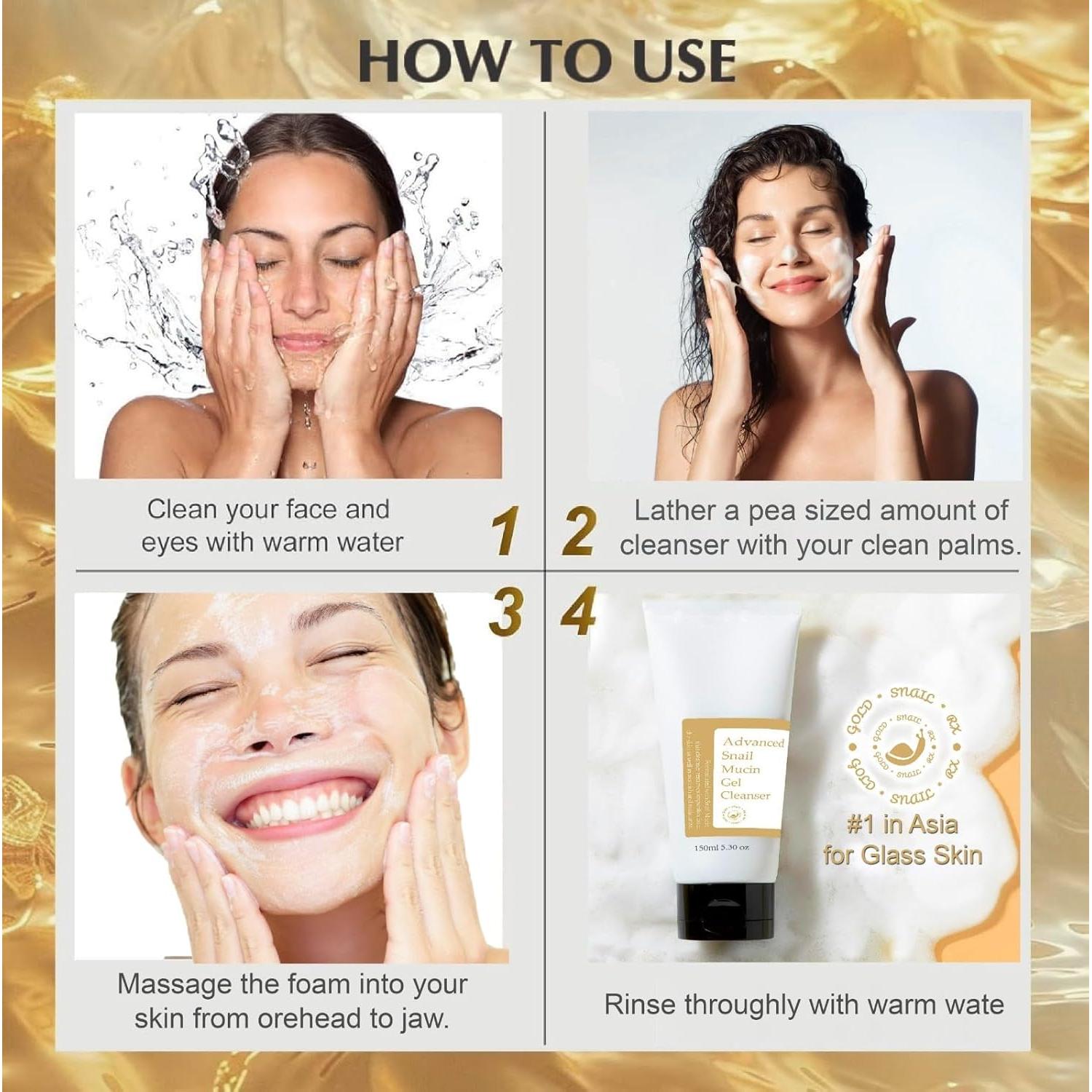 Limpiador en Gel de Mucina de Caracol GoldSnailRX 150 ml - Piel Seca y Sensible