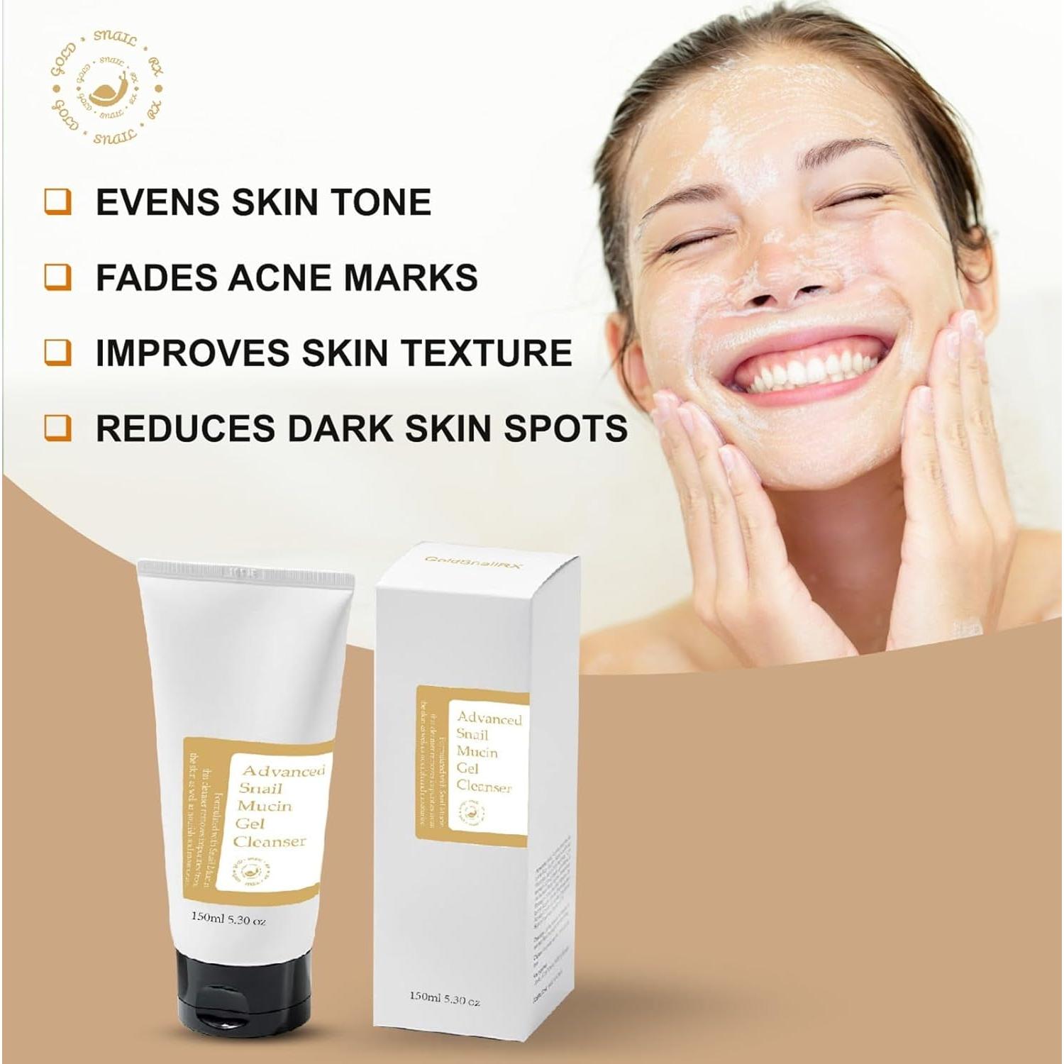 Limpiador en Gel de Mucina de Caracol GoldSnailRX 150 ml - Piel Seca y Sensible