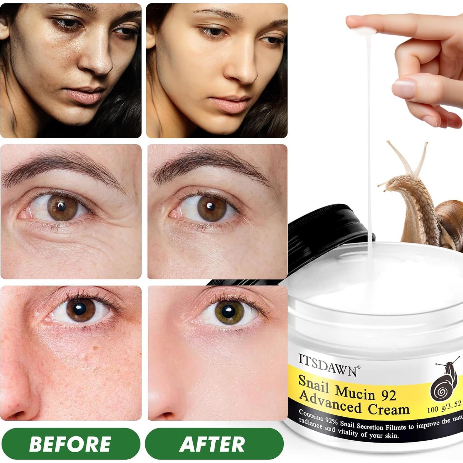 Crema Reparadora de Mucina de Caracol 92% 100g - Hidratante Facial