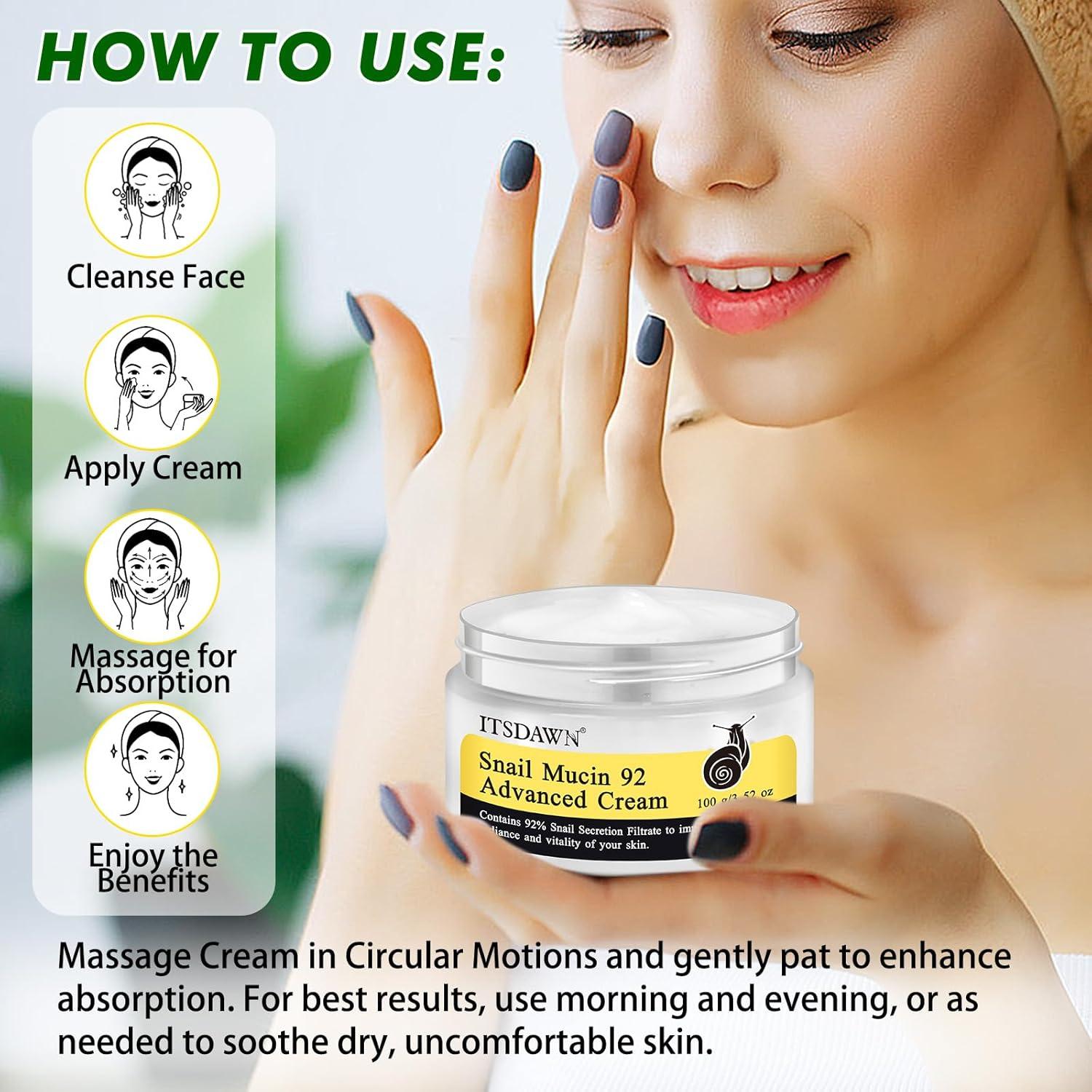 Crema Reparadora de Mucina de Caracol 92% 100g - Hidratante Facial