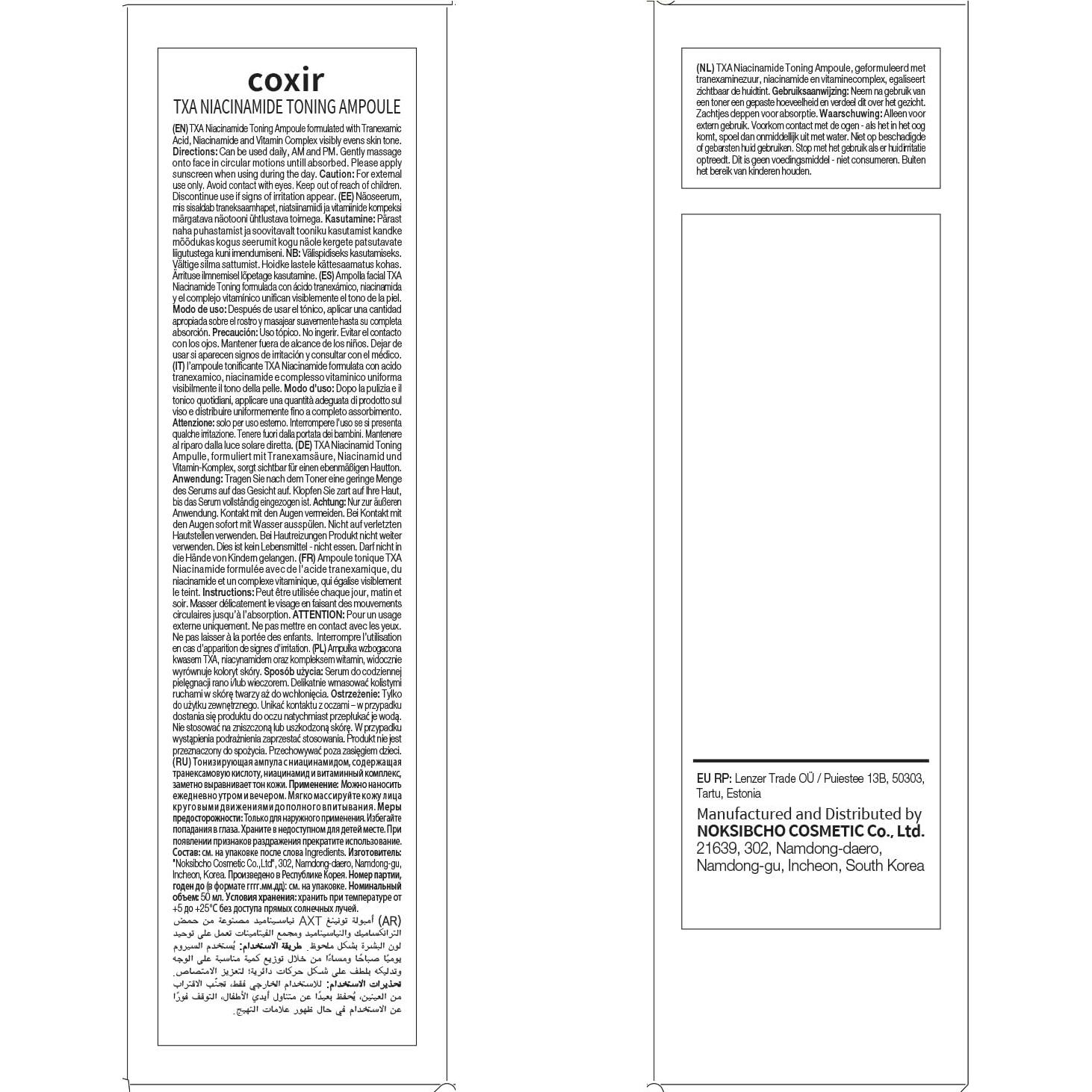 Ampolla Tonificante Coxir TXA Niacinamida 50ml - Suero Facial Coreano