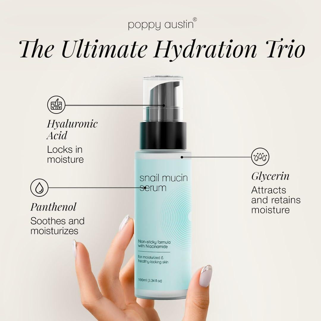 Suero Facial Poppy Austin 96% Mucina de Caracol 99.9ml