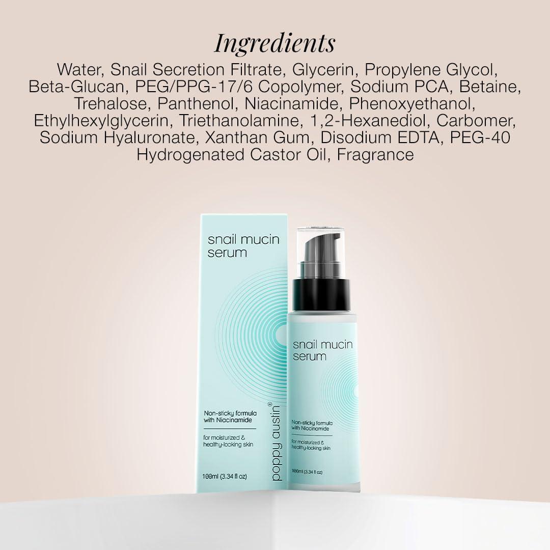 Suero Facial Poppy Austin 96% Mucina de Caracol 99.9ml