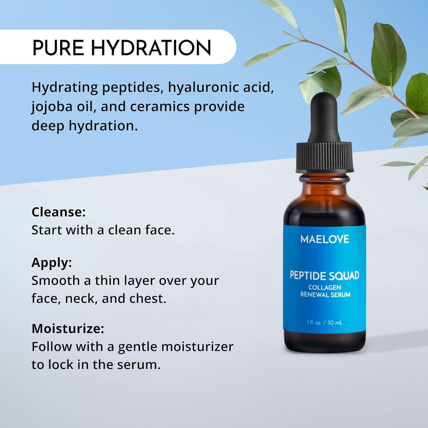 Suero de Colágeno Peptido Squad MAELOVE 30ml - Antiarrugas