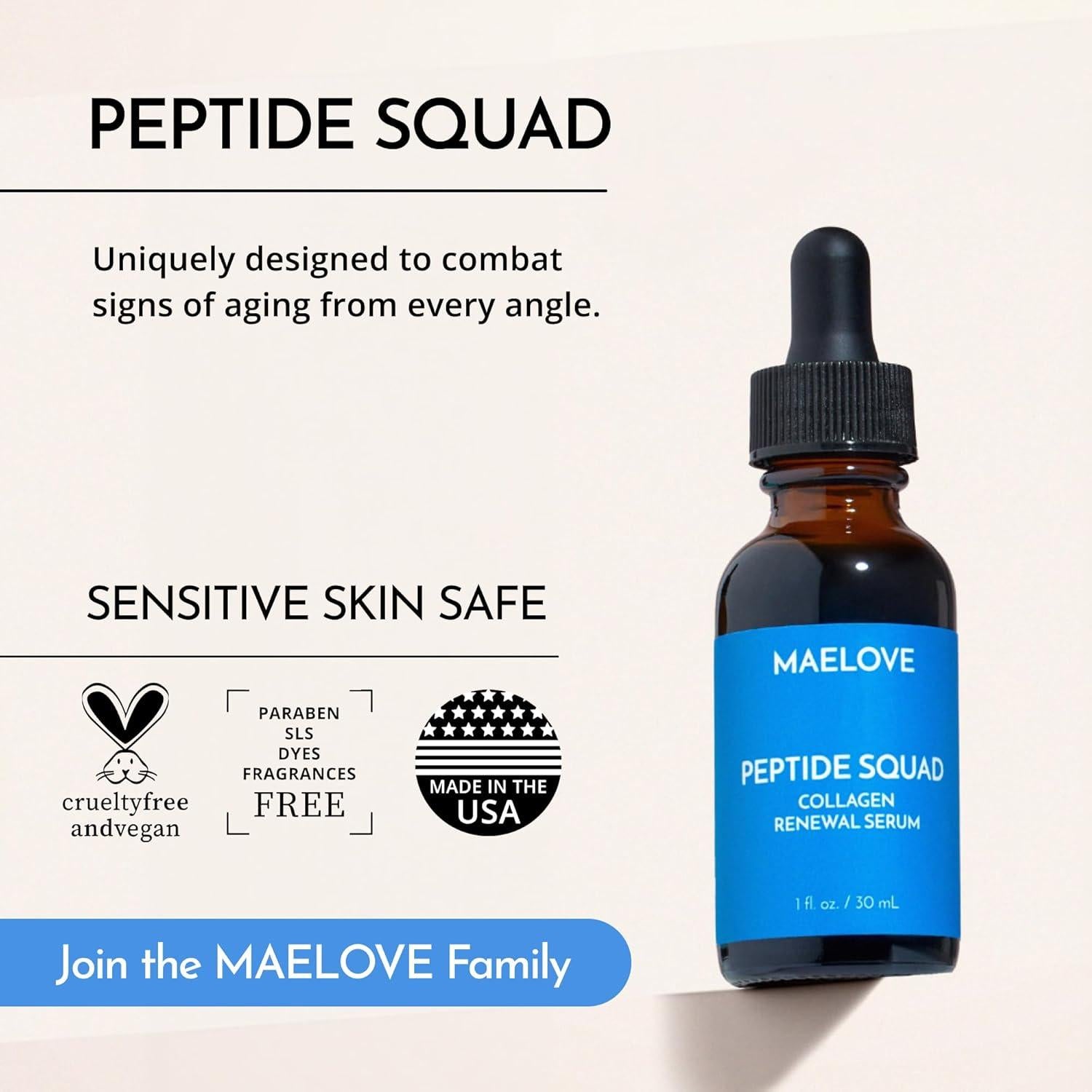 Suero de Colágeno Peptido Squad MAELOVE 30ml - Antiarrugas