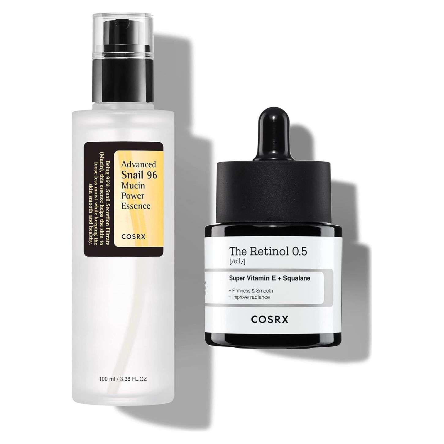 COSRX Set de Cuidado Facial: Esencia de Caracol 96% + Aceite de Retinol 0.5%