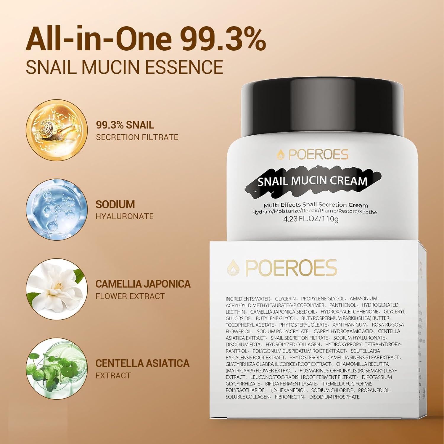 Crema Hidratante de Mucina de Caracol 125 ml Poeroes