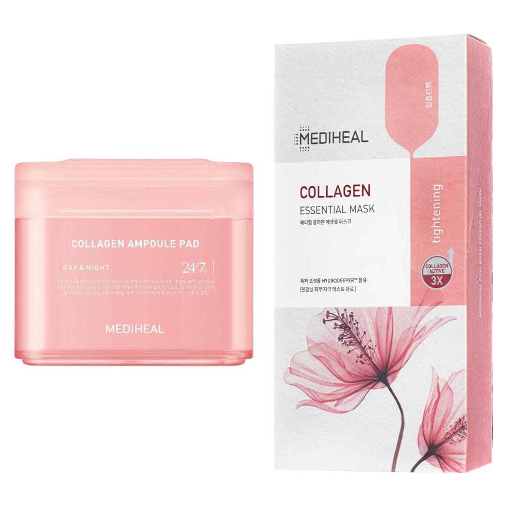 Set de Colágeno Mediheal - Máscara de Hoja y Pads Reafirmantes