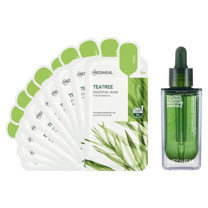 Dúo Cuidado Piel Tea Tree Mediheal: Mascarilla 10 Hojas + Ampoule 50ml