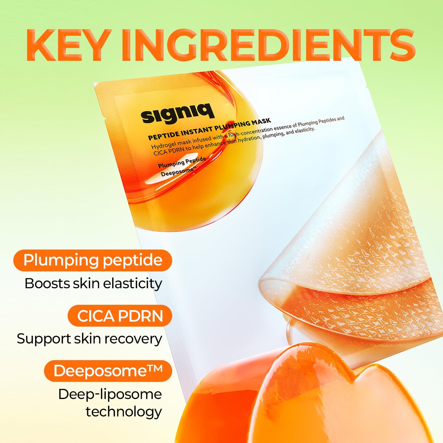 Máscara de Hidrogel de Péptidos SIGNIQ 34g x 3ea - Elevación y Firmeza