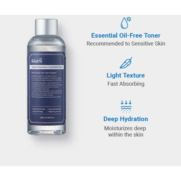 Tónico Facial Klairs Supple Preparation Sin Fragancia 180ml