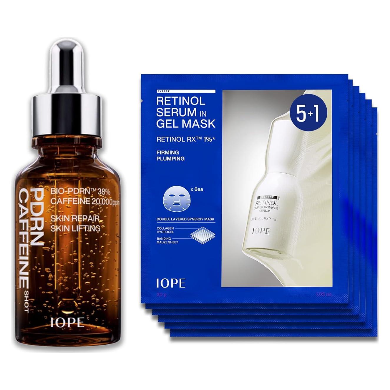 IOPE PDRN Disparo de Cafeína y Suero de Retinol 5+1 Set