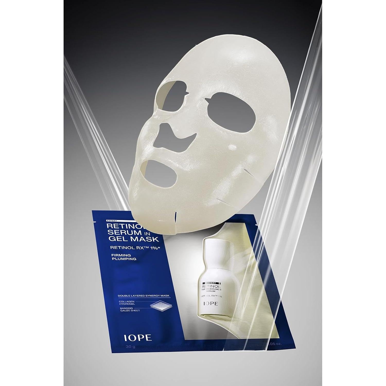 Suero Super Bounce de Retinol IOPE 49.8 ml + Máscara Gel 5+1