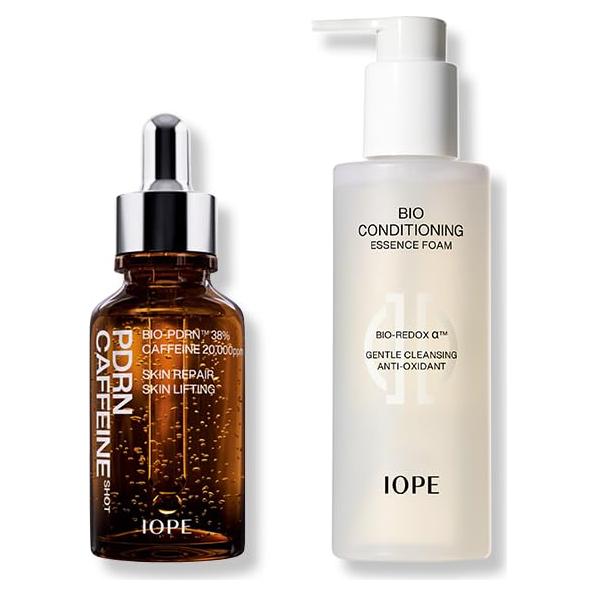 IOPE PDRN Disparo de Cafeína y Espuma Limpiadora Facial
