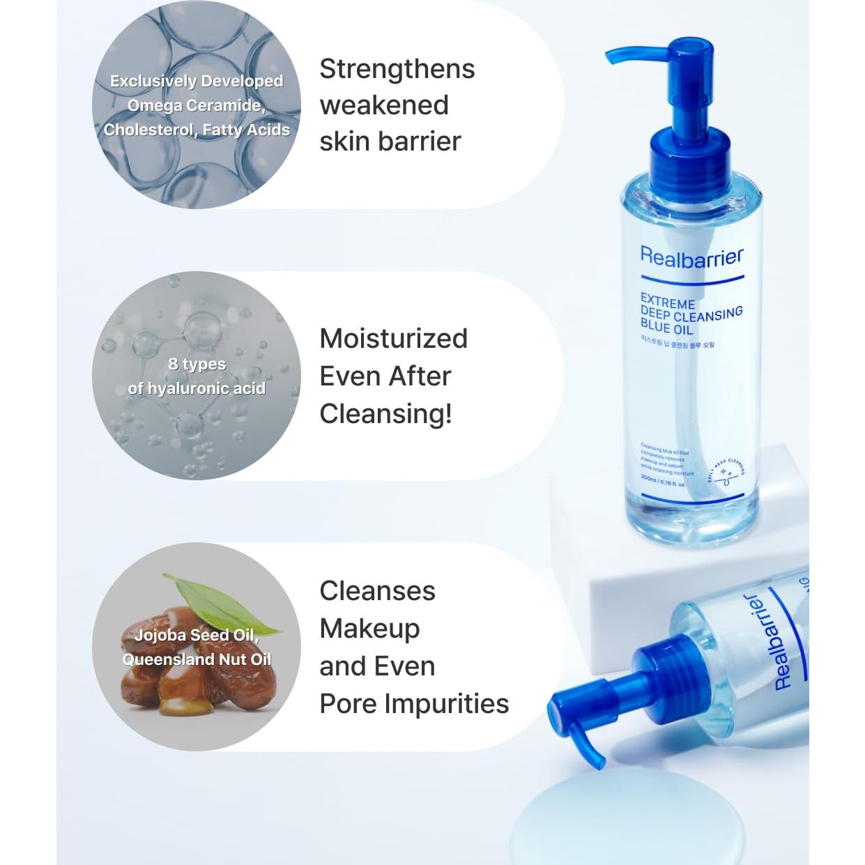 Aceite Limpiador Profundo Real Barrier 200ml - Hidratante