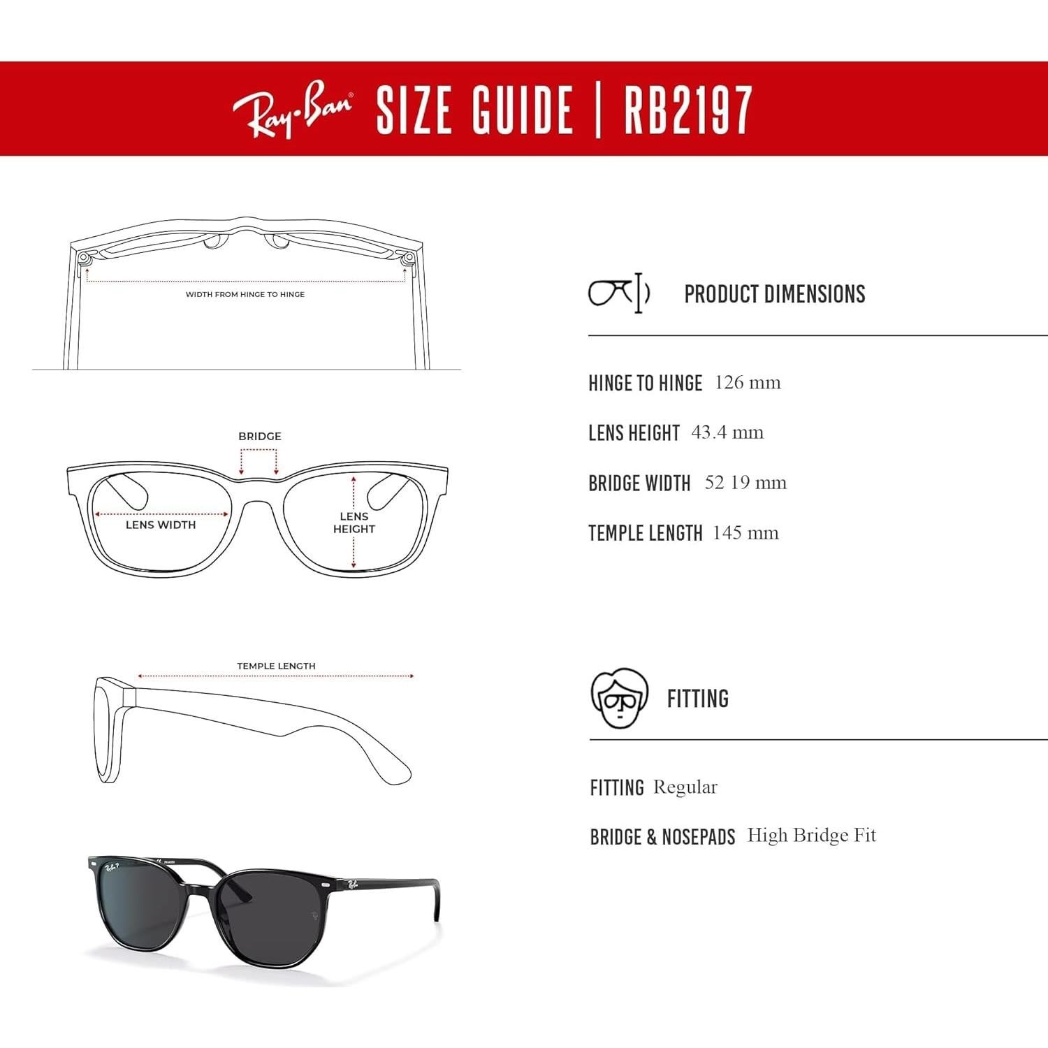 Gafas de Sol Ray-Ban Elliot RB2197 Polarizadas 52mm Kit Accesorios