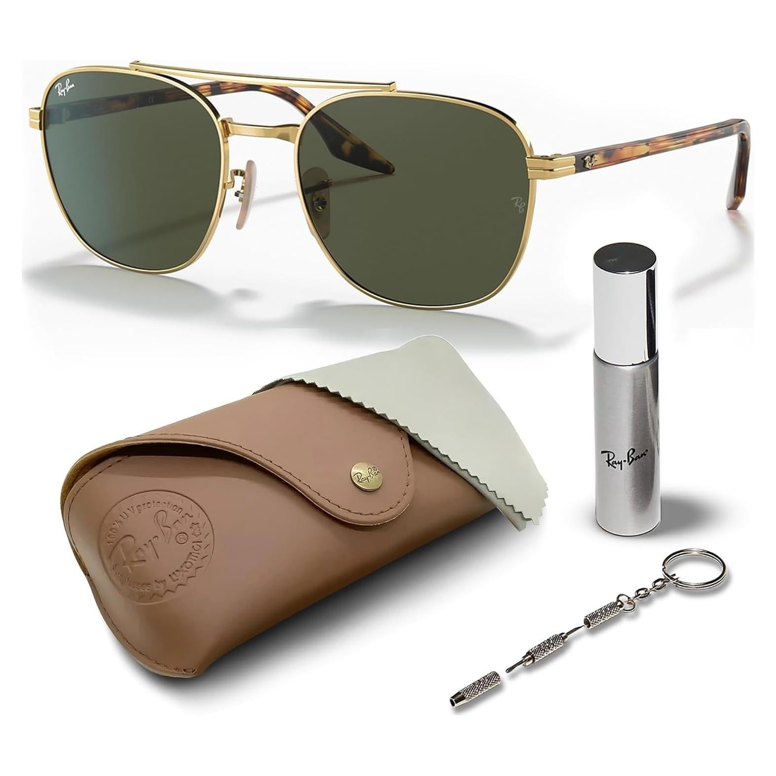Gafas de sol Ray-Ban RB3688 cuadradas con kit de limpieza